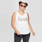 Women's Plus Size Sleeveless Kind Graphic Tank Top - Grayson Threads (juniors') - Cream