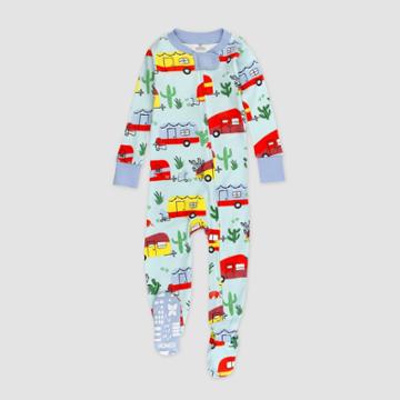 Honest Baby Boys' Campers Organic Cotton Footed Footed Pajama