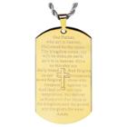 West Coast Jewelry Men's Mirror Polish Gold Plated 'lord's Prayer' Dog Tag Necklace