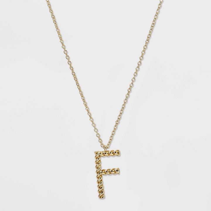 Sugarfix By Baublebar Initial F Pendant Necklace - Gold
