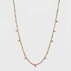 Color Blocked Seed Beaded And Disc Station Necklace - Universal Thread ,