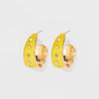 Sugarfix By Baublebar Rhinestone Enamel Huggie Hoop Earrings - Yellow