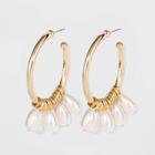Sugarfix By Baublebar Bead Embellished Hoop Earrings - White, Women's