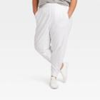 Women's Plus Size Mid-rise French Terry Joggers 28 - All In Motion True White