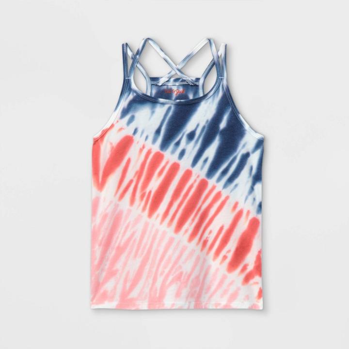 Girls' Americana Tie-dye Tank Top - Cat & Jack Red/blue