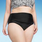 Kona Sol Women's Plus Size Shirred High Waist High Coverage Bikini Bottom - Kona