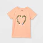 Girls' Flip Sequin Pencil Heart Short Sleeve T-shirt - Cat & Jack Light Peach