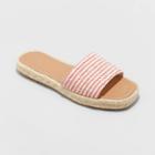 Women's Maren Wide Width Square Toe Espadrille Slide Sandals - Universal Thread Red