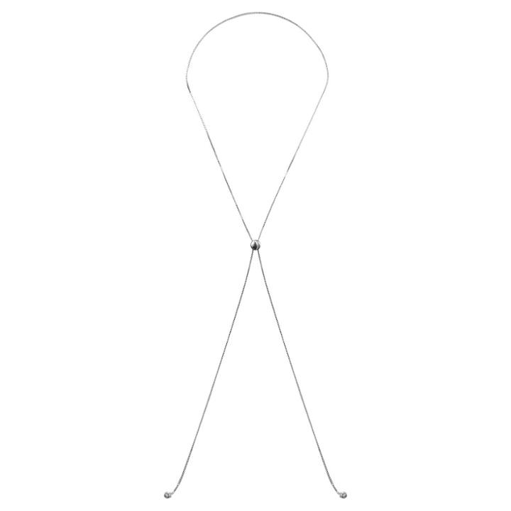 Target Adjustable Lariat Box Chain In Sterling Silver -gray