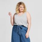 Women's Plus Size Lafayette Knit Tank Top - Universal Thread Blue Stripe 1x,