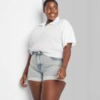 Women's Plus Size Rolled-cuff Mom Jean Shorts - Wild Fable Light Wash 18w,