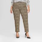 Women's Plus Size Leopard Print Skinny Ankle Pants - Who What Wear Cream (ivory)