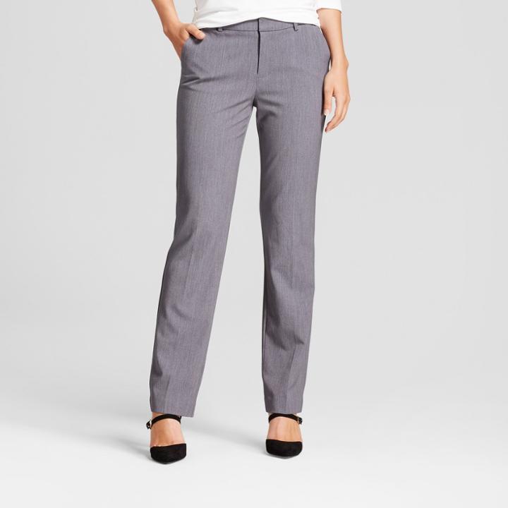 Women's Straight Leg Bi-stretch Twill Pants - A New Day Gray 12l,