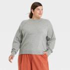 Women's Plus Size Crewneck Light Weight Pullover Sweater - A New Day Gray