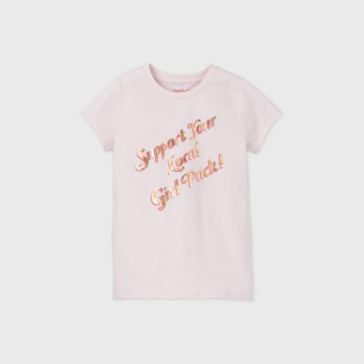 Girls' Short Sleeve 'support Your Local Girl Pack' Graphic T-shirt - Cat & Jack Blush Pink