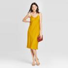 Women's Satin Slip Dress - A New Day Gold Xxl, Women's, Dark Green