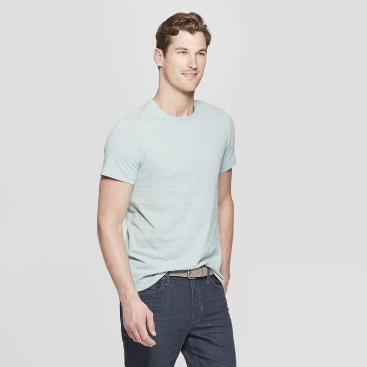 Men's Regular Fit Short Sleeve Lyndale Crew T-shirt - Goodfellow & Co West Coast Green