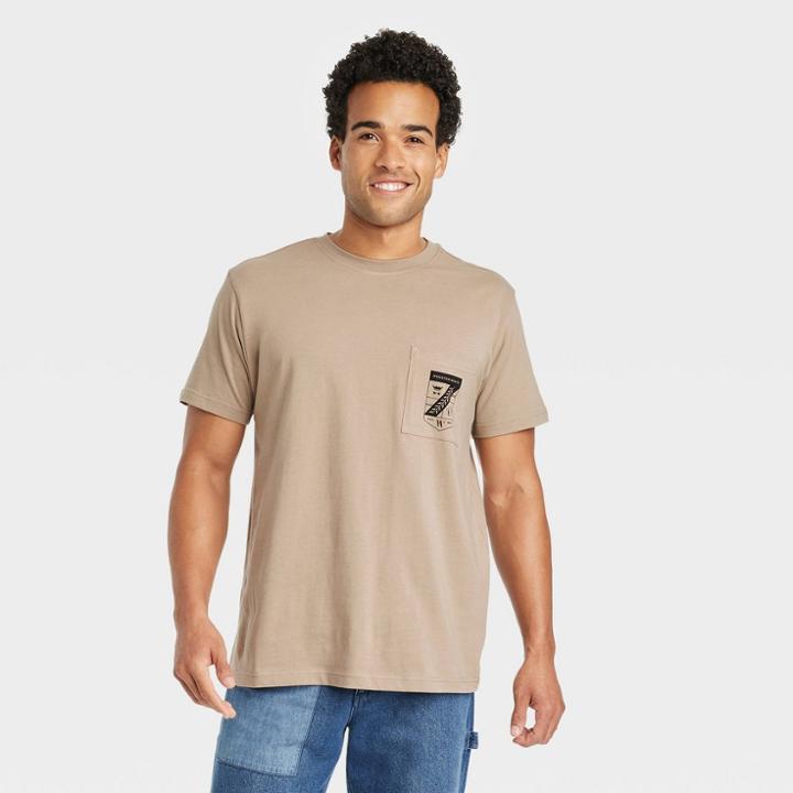 Houston White Adult Logo Short Sleeve T-shirt - Tan Xxs/xs
