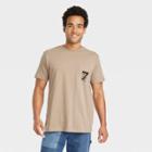 Houston White Adult Logo Short Sleeve T-shirt - Tan Xxs/xs