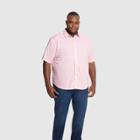 Van Heusen Men's Big & Tall Printed Classic Fit Short Sleeve Button-down Shirt - Pink