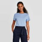 Women's Short Sleeve Casual T-shirt - A New Day Blue