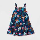 Toddler Girls' Woven Floral Dress - Cat & Jack Navy