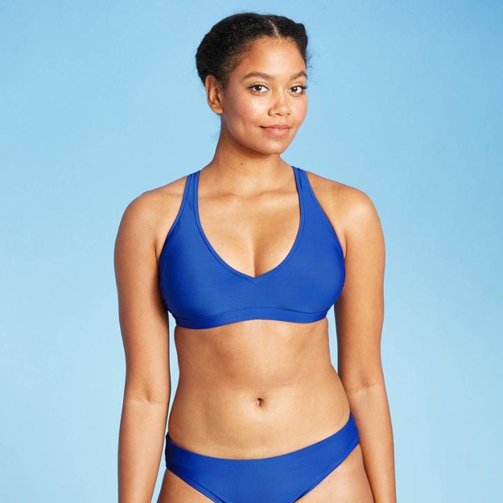 All In Motion Women's Strappy Tie Back Bralette Bikini Top - All In