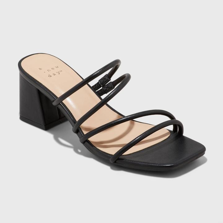 Women's Blakely Mule Heels - A New Day Black