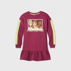 Girls' Disney Princess 'strong Girls Rule' Sweater Dress - Purple