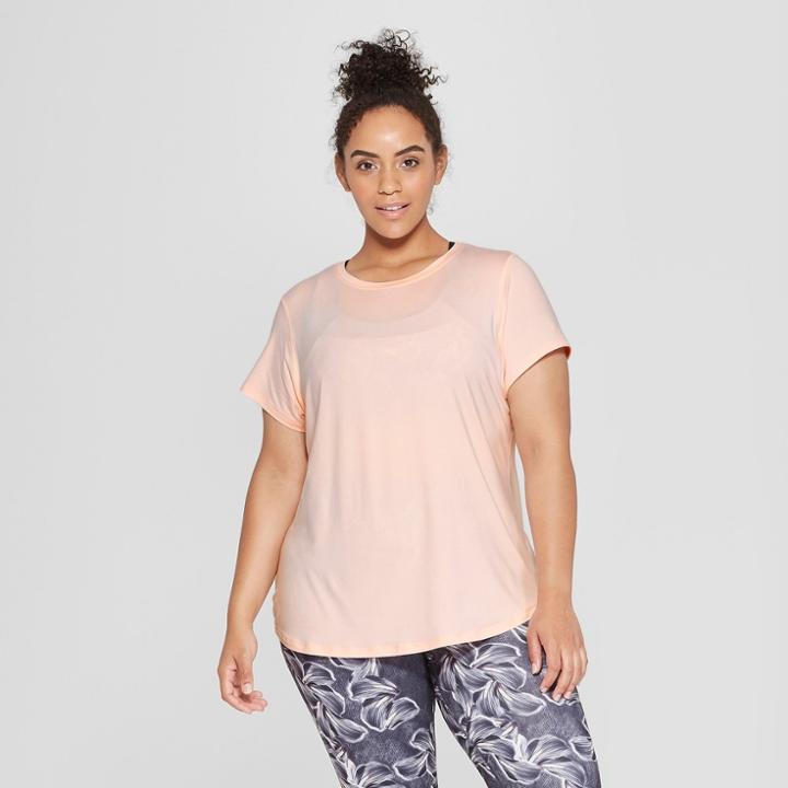 Women's Plus Size Semi-fitted Soft T-shirt - C9 Champion Pale Blush Pink