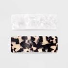 Rectangle Shape Tort Marble Metal Snap Clips - A New Day Ivory, Beige