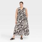 Women's Plus Size Sleeveless Dress - Who What Wear Cream Floral 1x, Ivory Floral