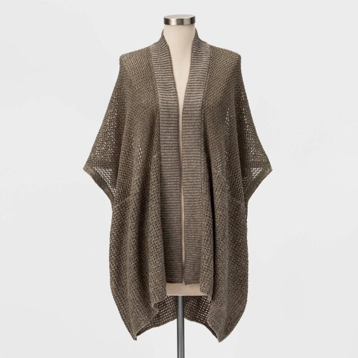 Women's Lightweight Knit Petite Kimono - Universal Thread Olive One Size, Women's, Green