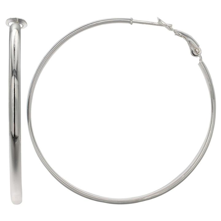 Target Paddleback Hoop Earrings In Sterling Silver - Gray