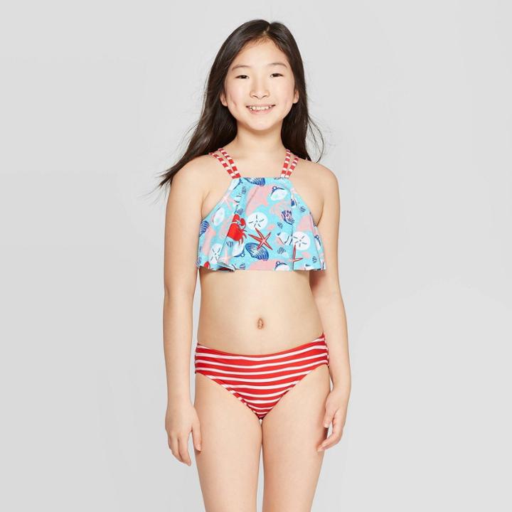 Girls' By The Sea Shore Bikini Set - Cat & Jack Red
