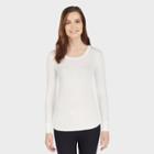 Warm Essentials By Cuddl Duds Women's Smooth Stretch Thermal Scoop Neck Top - Ivory