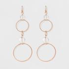 Two Rings And Clear Bead Earrings - A New Day Rose Gold