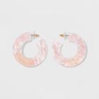 Sugarfix By Baublebar Two-tone Resin Hoop Earrings - Blush Peach, Girl's