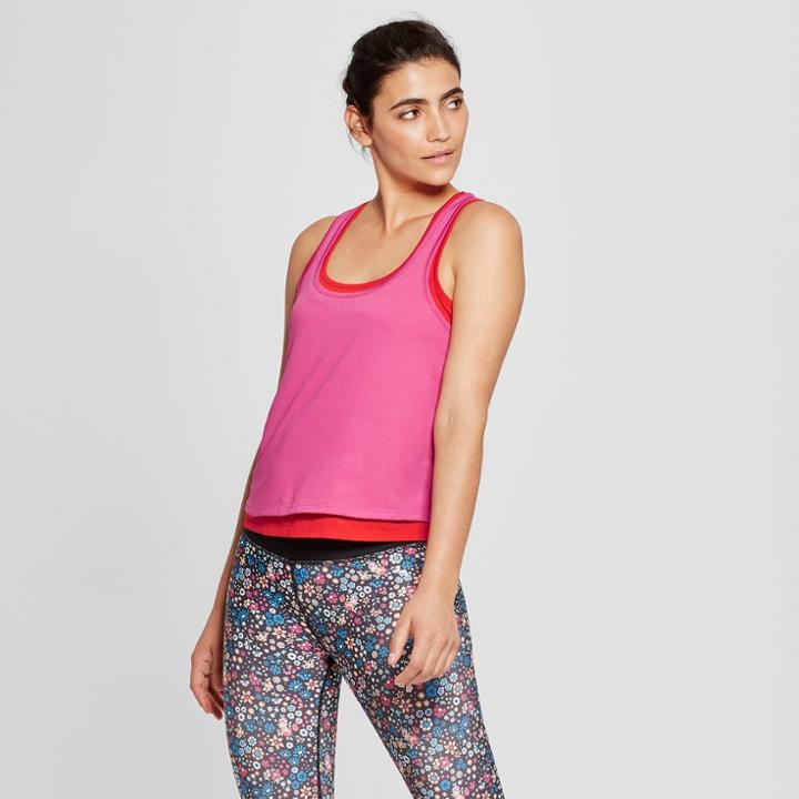 Women's Double Layer Mesh Tank Top - Joylab Bright Pink