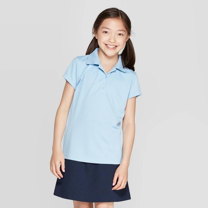 Girls' Short Sleeve Performance Uniform Polo Shirt - Cat & Jack