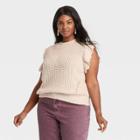 Women's Plus Size Crewneck Sweater Vest - Universal Thread Cream
