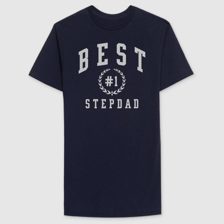 Well Worn Men's Best Stepdad Short Sleeve Graphic T-shirt - Navy Blue