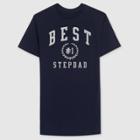 Well Worn Men's Best Stepdad Short Sleeve Graphic T-shirt - Navy Blue