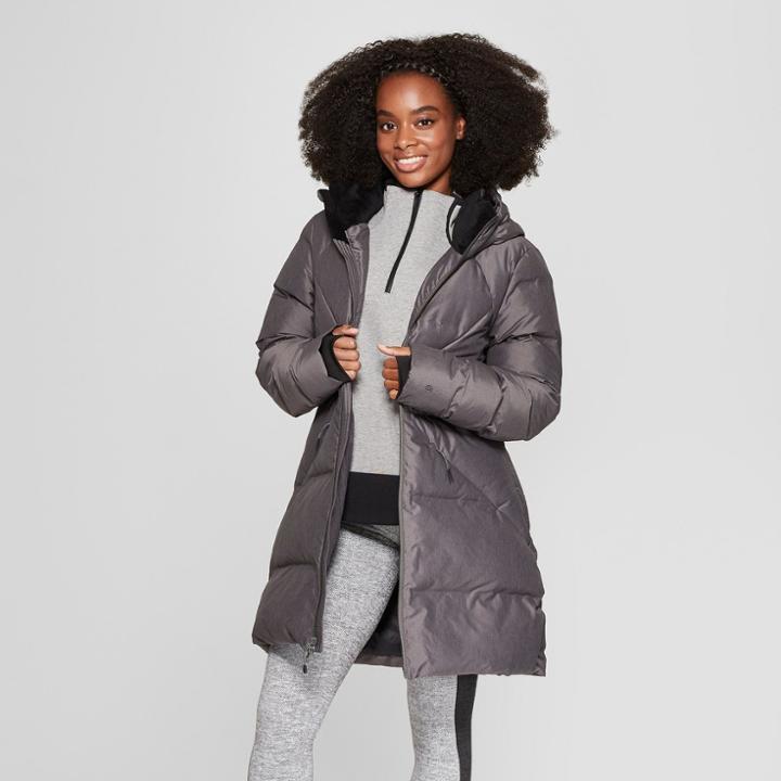 Women's 3/4 Length Puffer Jacket - C9 Champion Heather Gray