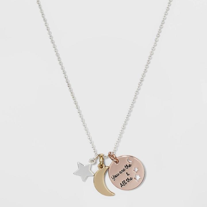 Target Silver Plated You Are The Moon Charm Necklace -