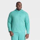 Men's Big & Tall Lightweight Knit Full Zip Sweatshirt - All In Motion Teal