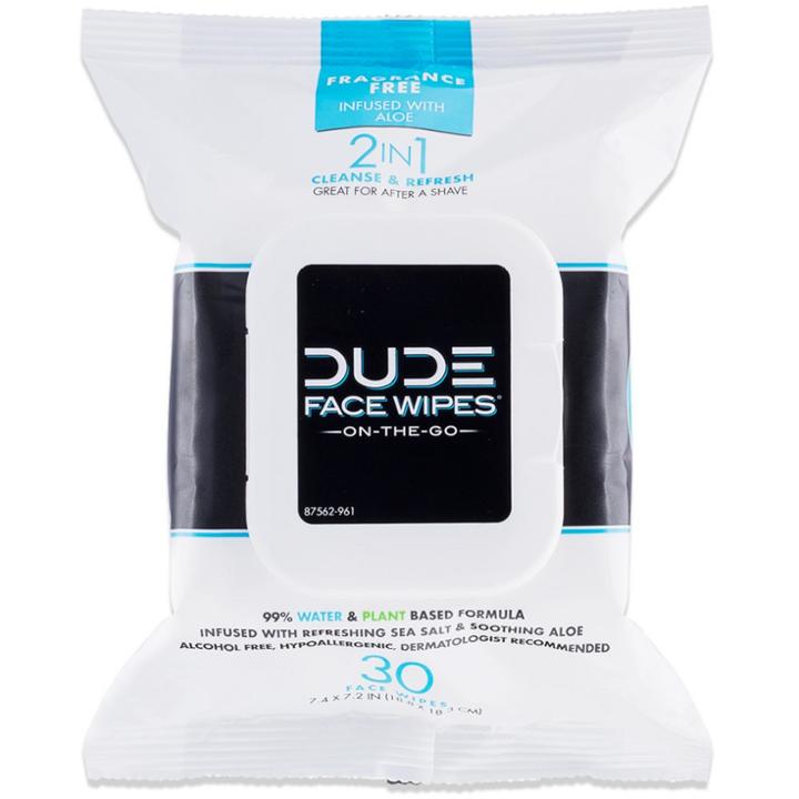 Dude Wipes Dude Sea Salt & Aloe Unscented Face Wipes For Sensitive