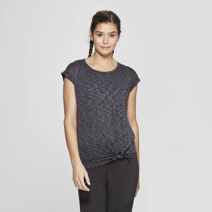 Target Women's Knot Front Muscle Tank - Joylab Charcoal Grey