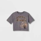 Girls' Harry Potter London To Hogwarts Cropped Short Sleeve Graphic T-shirt - Gray
