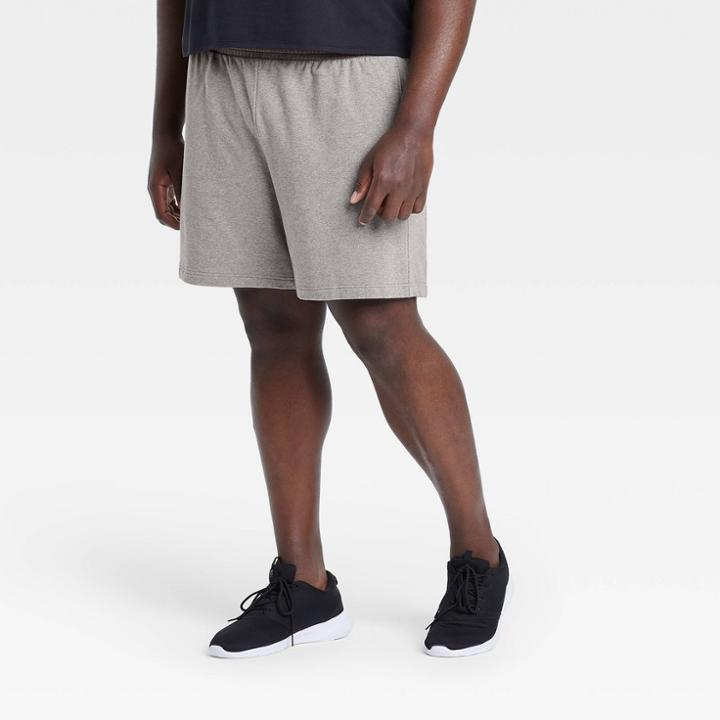 Men's Big & Tall Fleece Shorts - All In Motion Heather Gray Xxxl